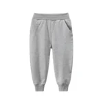 Custom heather grey boys' joggers, comfortable elastic waist kids' sweatpants, professional OEM/ODM boys' pants manufacturer in China.