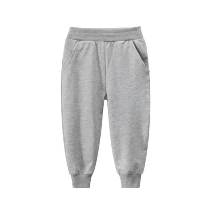 Custom heather grey boys' joggers, comfortable elastic waist kids' sweatpants, professional OEM/ODM boys' pants manufacturer in China.