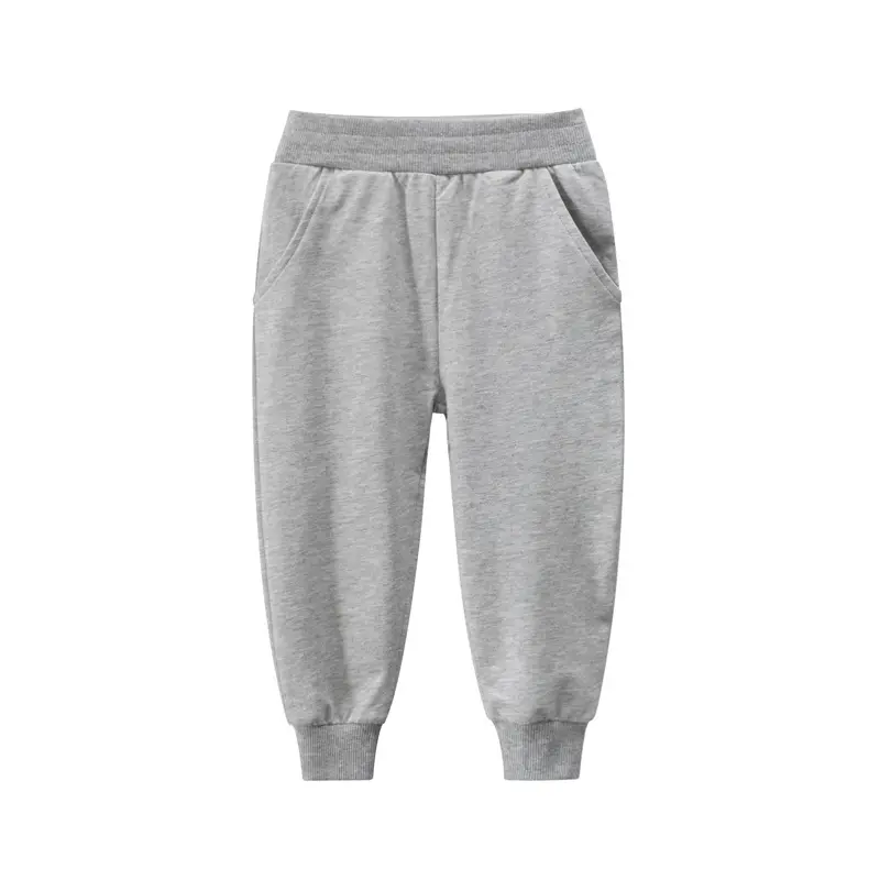 Custom heather grey boys' joggers, comfortable elastic waist kids' sweatpants, professional OEM/ODM boys' pants manufacturer in China.