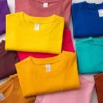 Custom mens blank T-shirts in vibrant multi-colors, high-quality cotton crew neck tees, professional OEM/ODM garment manufacturer for private label apparel.