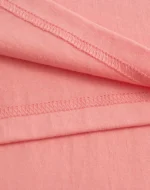 Premium interior stitching on custom T-shirt, clean overlock seams, durable high-density garment construction from a professional OEM/ODM clothing manufacturer.