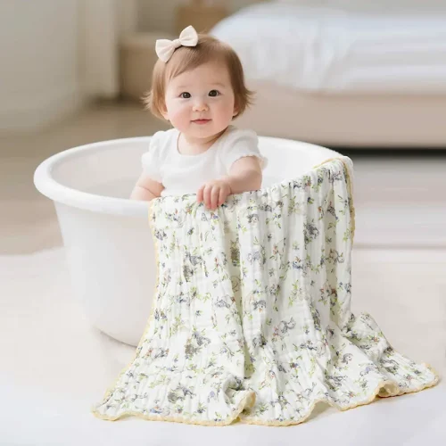 Customize muslin infant receiving blanket Gauze blanket factory Cotton muslin baby blanket manufacture in China clothingfactoryx.com30